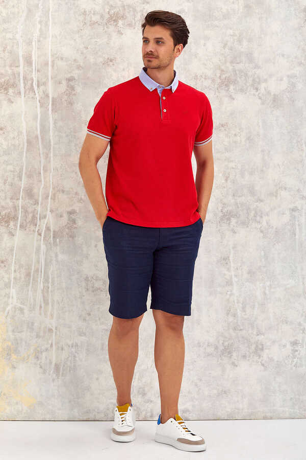 Kırmızı Polo Yaka Tişört - 2