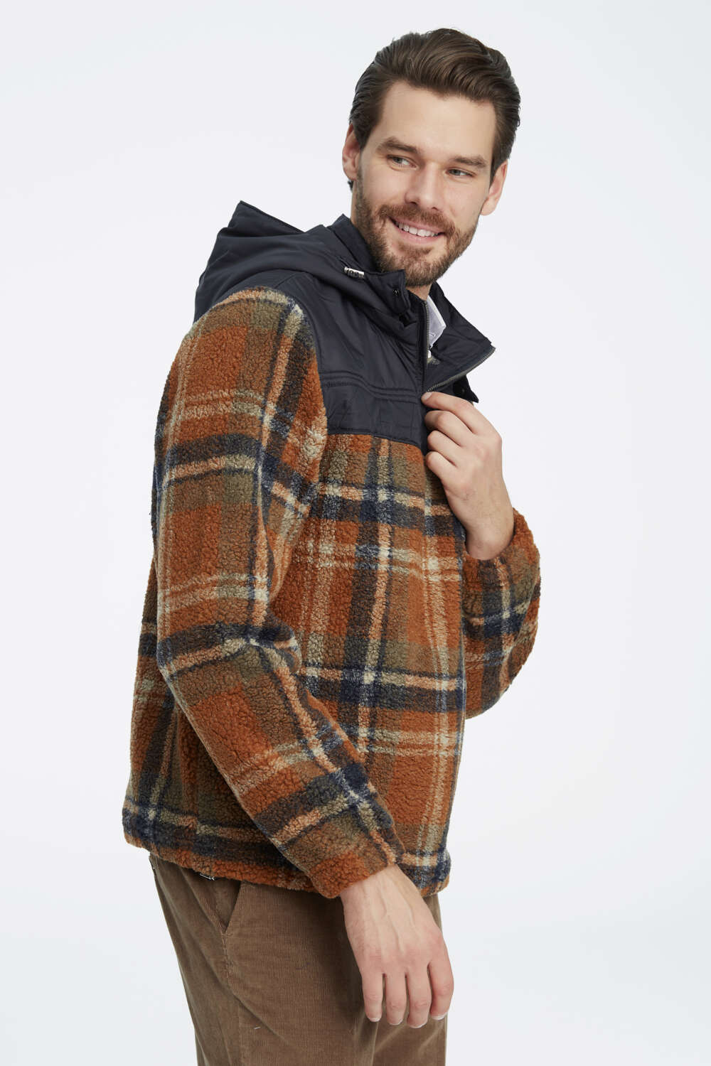 Kiremit Kısa Fermuarlı Polar Sweatshirt - SMILE (2)