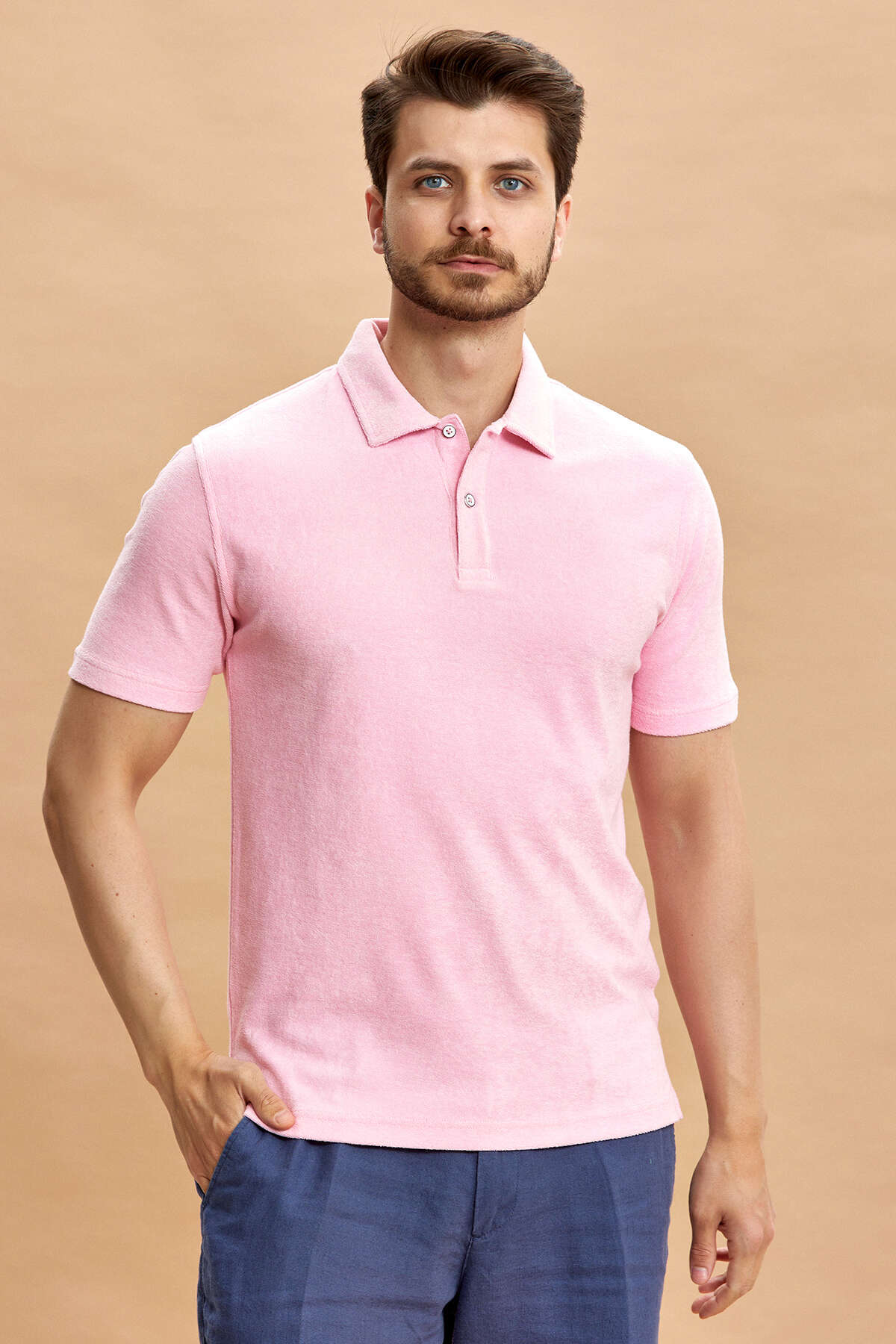 Pembe Havlu Polo Tişört - SMILE (2)
