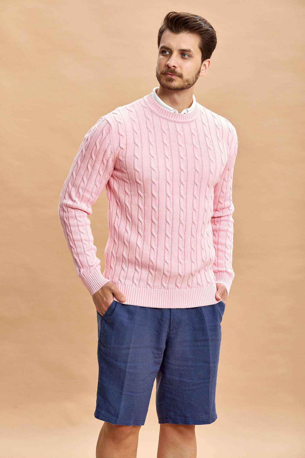Pink Crew Neck Sweater - SMILE