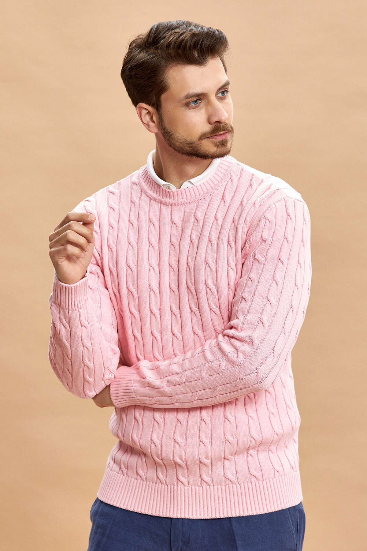 Pink Crew Neck Sweater - SMILE (2)