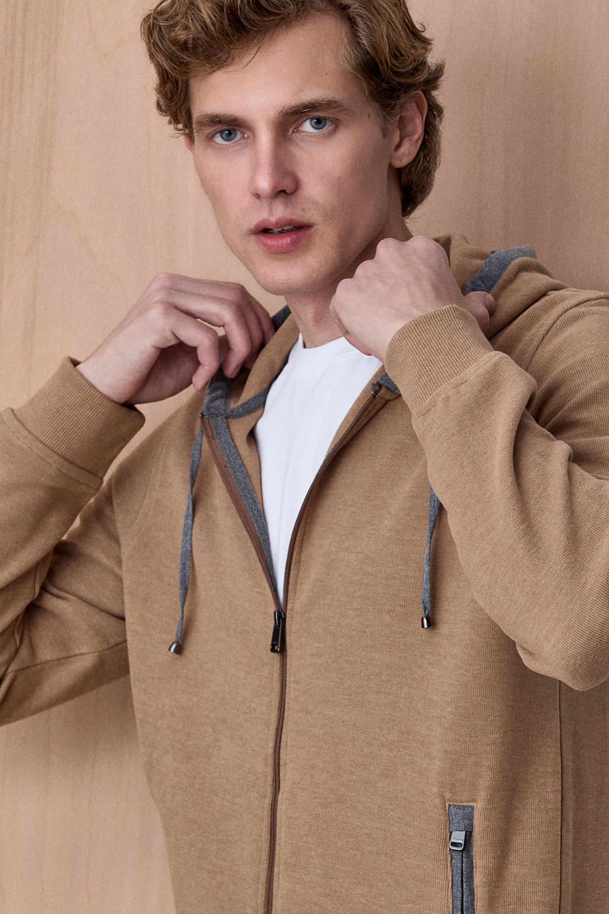 Açık Bej Pamuklu Sweatshirt - SMILE (2)