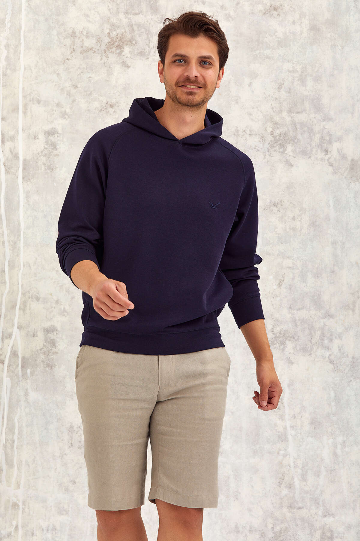 Lacivert Kapüşonlu Sweatshirt - SMILE (2)