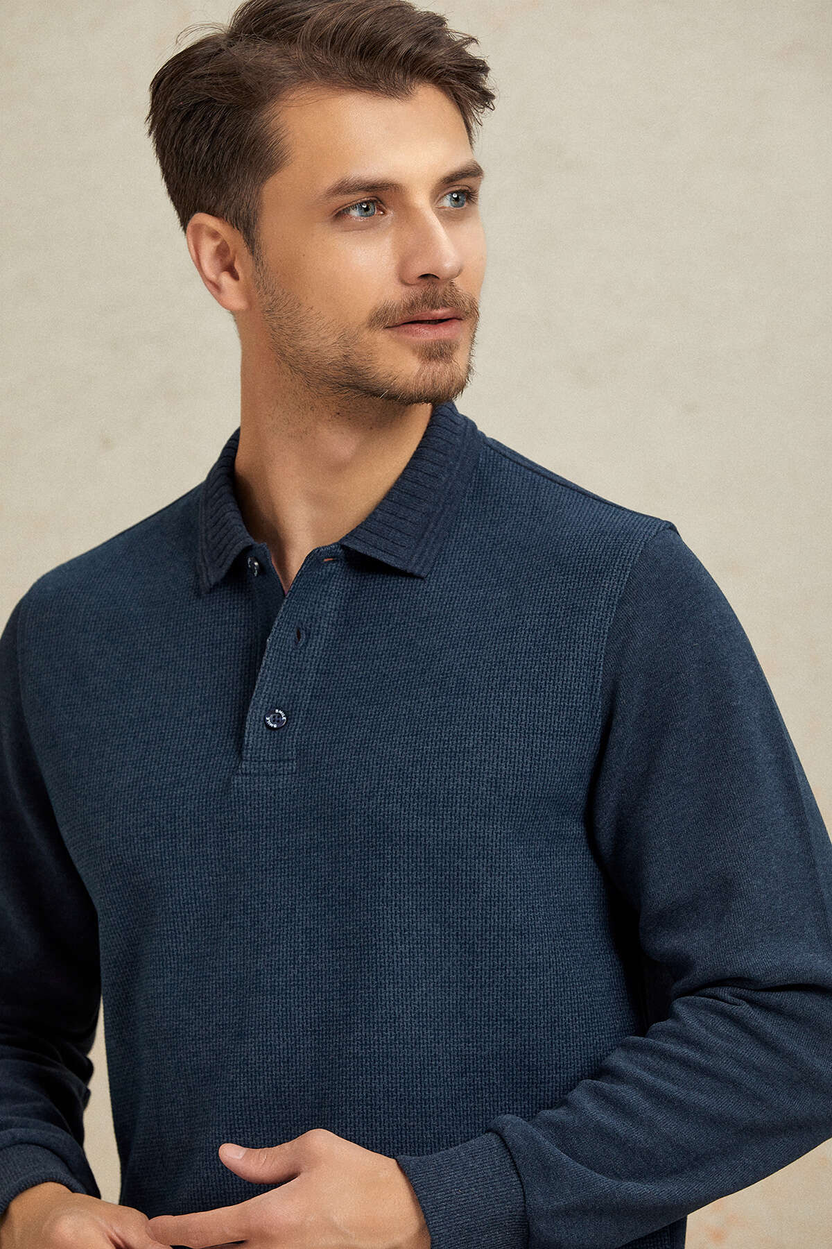 Indigo Polo Sweatshirt - SMILE (2)
