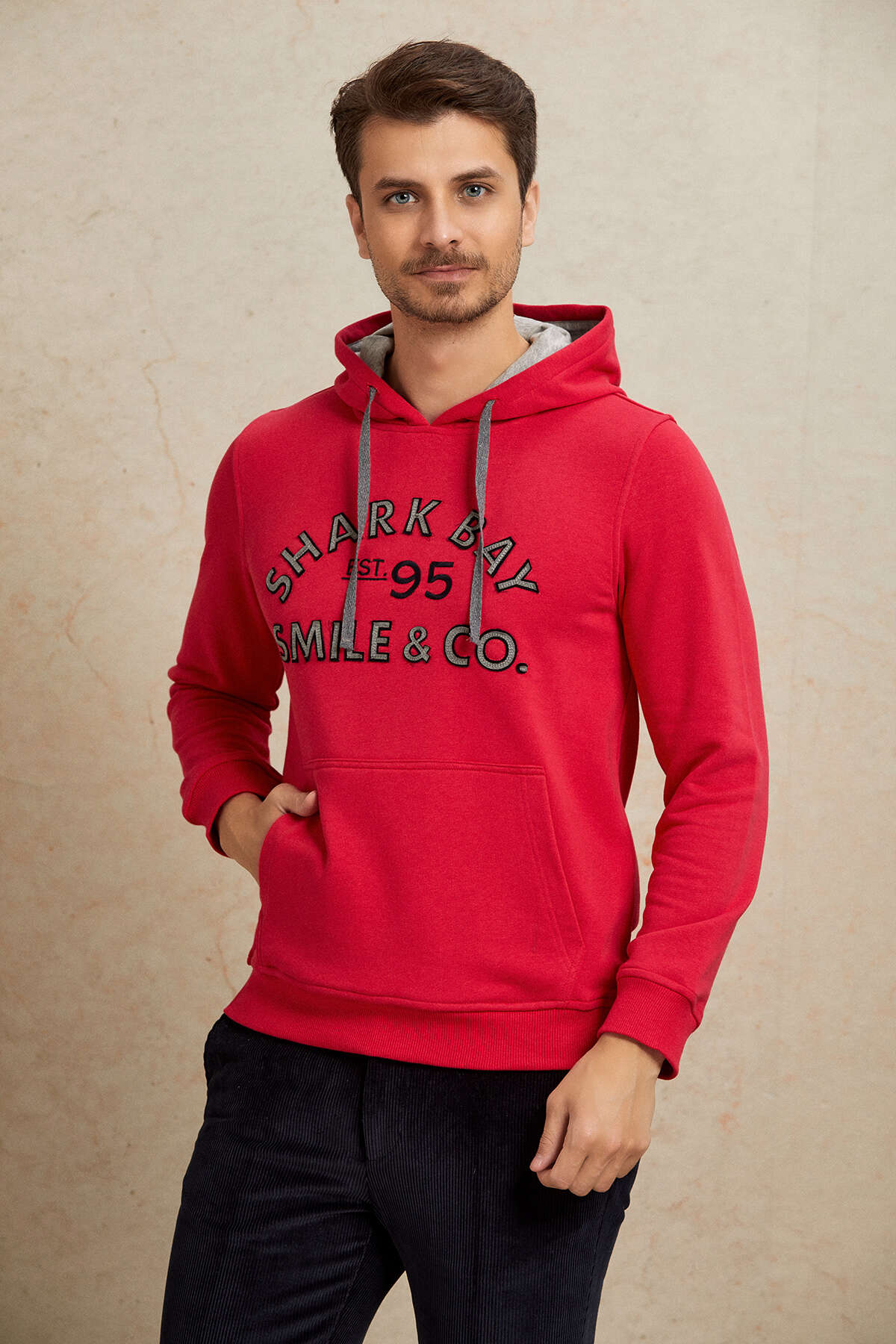 Fuşya Kapüşonlu Sweatshirt - SMILE (2)