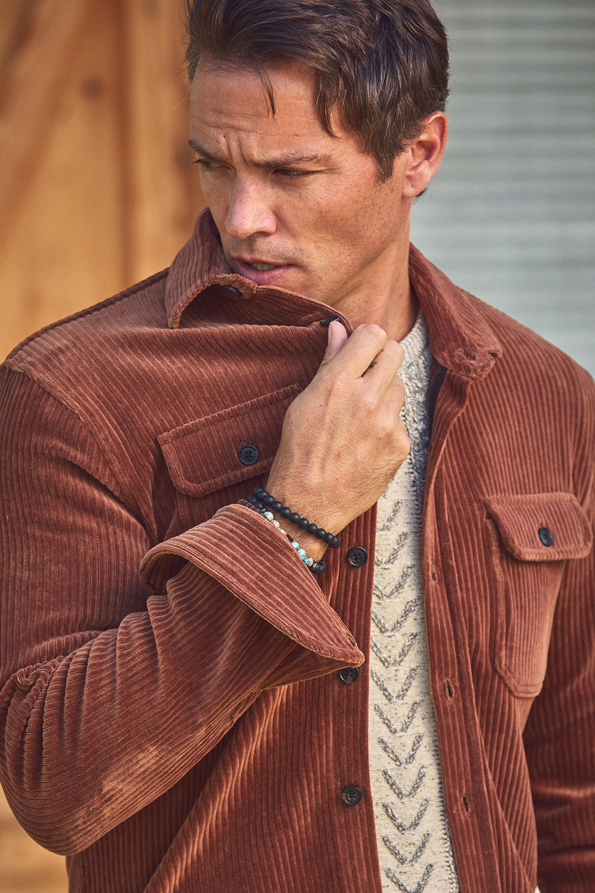 Kiremit Pamuklu Kadife Dış Gömlek - SMILE (2)