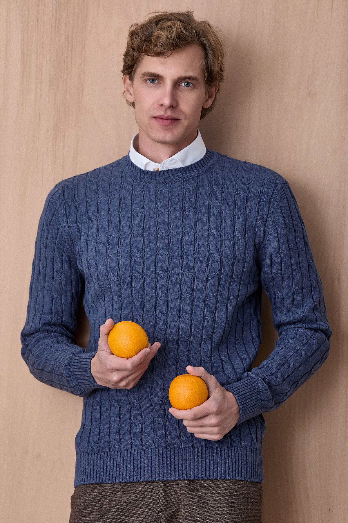 İndigo %100 Pamuk Bisiklet Yaka Triko - SMILE