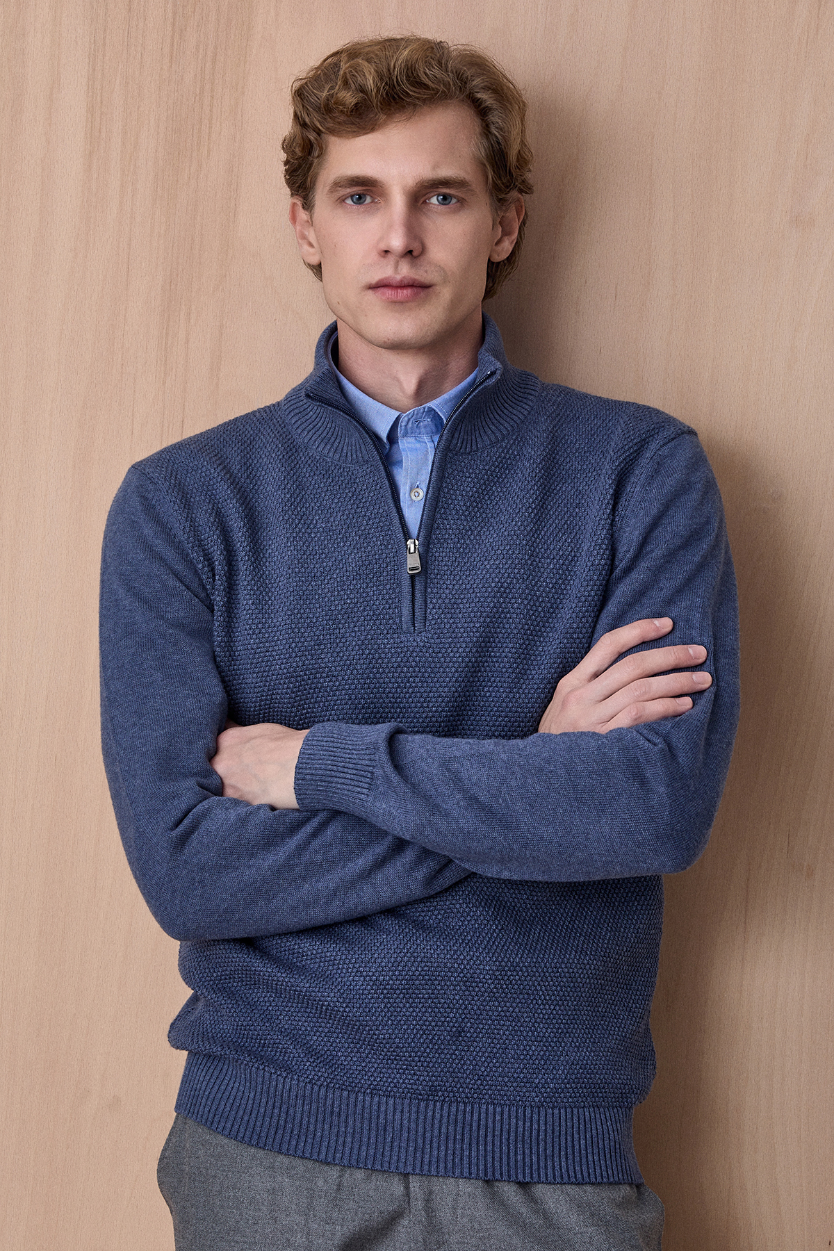 Denim %100 Pamuk Fermuarlı Triko 