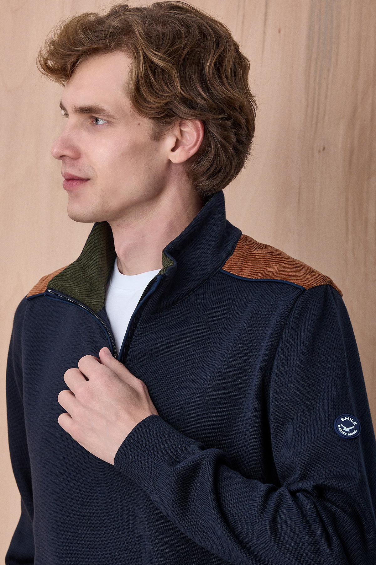 Lacivert %100 Pamuk Fermuarlı Triko - SMILE (2)