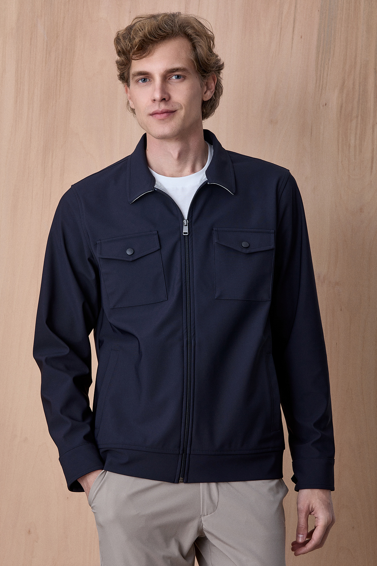 Lacivert Fermuarlı Mont - SMILE